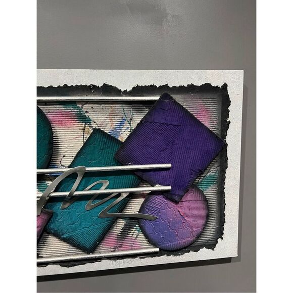 Postmodern 3D Mixed Media Art – “Graphics V” by M. Spillers (Circa 80s/90s) - Picture 10 of 10